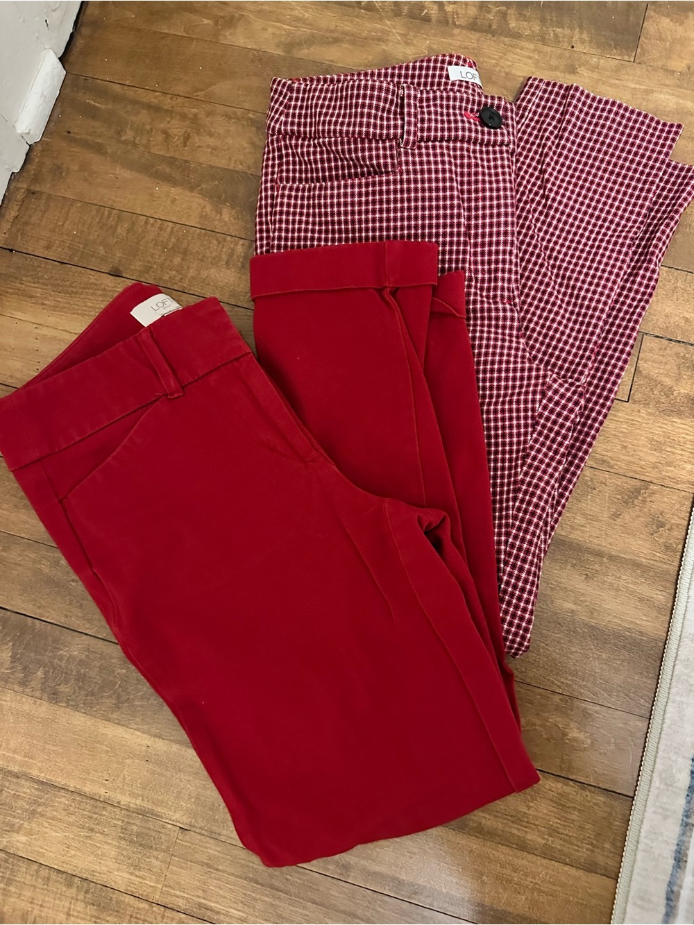 Bundle of 2: Loft Skinny Ankle Office Career Pants Women’s 2 Regular Red Navy
